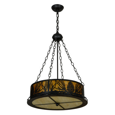 Luminaire suspendu tambour 4 lumières unique