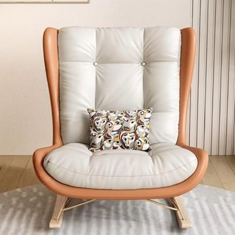 Chaise berçante en tissu Light Luxury Technology, Orange/Blanc