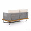 Ensemble de conversation d'extérieur en bois d'acacia tissé 6 cordes et beige