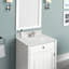 Dessus de meuble-lavabo en quartz blanc 25 pouces avec lavabo et dosseret-119457691
