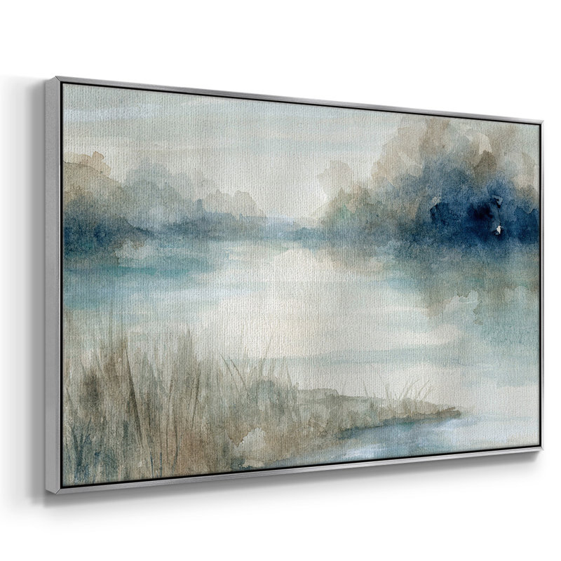 «Still Evening Waters», toile tendue avec châssis, H 41 po x l 27 po x P 2 po, Argent
