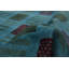 Tapis de la zone en laine turquoise/brun/gris 4 pi 1 po x 6 pi 1 po noué lae main one-of-kind- Fordland
