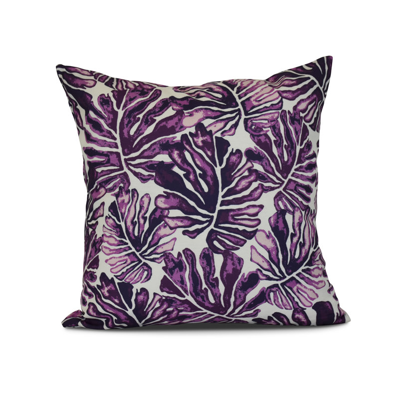 Housse et insert de coussin d'extérieur carré tropical, H 16 po x l 16 po x P 3 po, Bleu