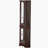 Lighted Corner Curio Cabinet With Tempered Glass Doors & Shelves - Elegant Oak Display Storage For Living Room & Bedroom Decor-Dark Cherry-1470814741