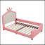 Mignon lit de jour simple tapissier en similicuir avec tête de lit capitonnée pour enfants