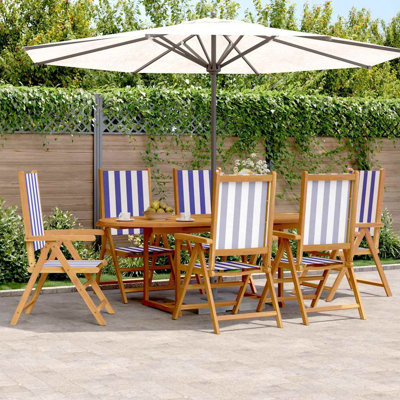 6 - Person Patio Dining Set Extendable Rectangular Table