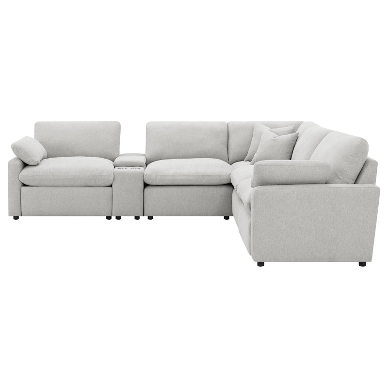 Canapé modulaire inclinable électrique 6 pièces Collins, Gris