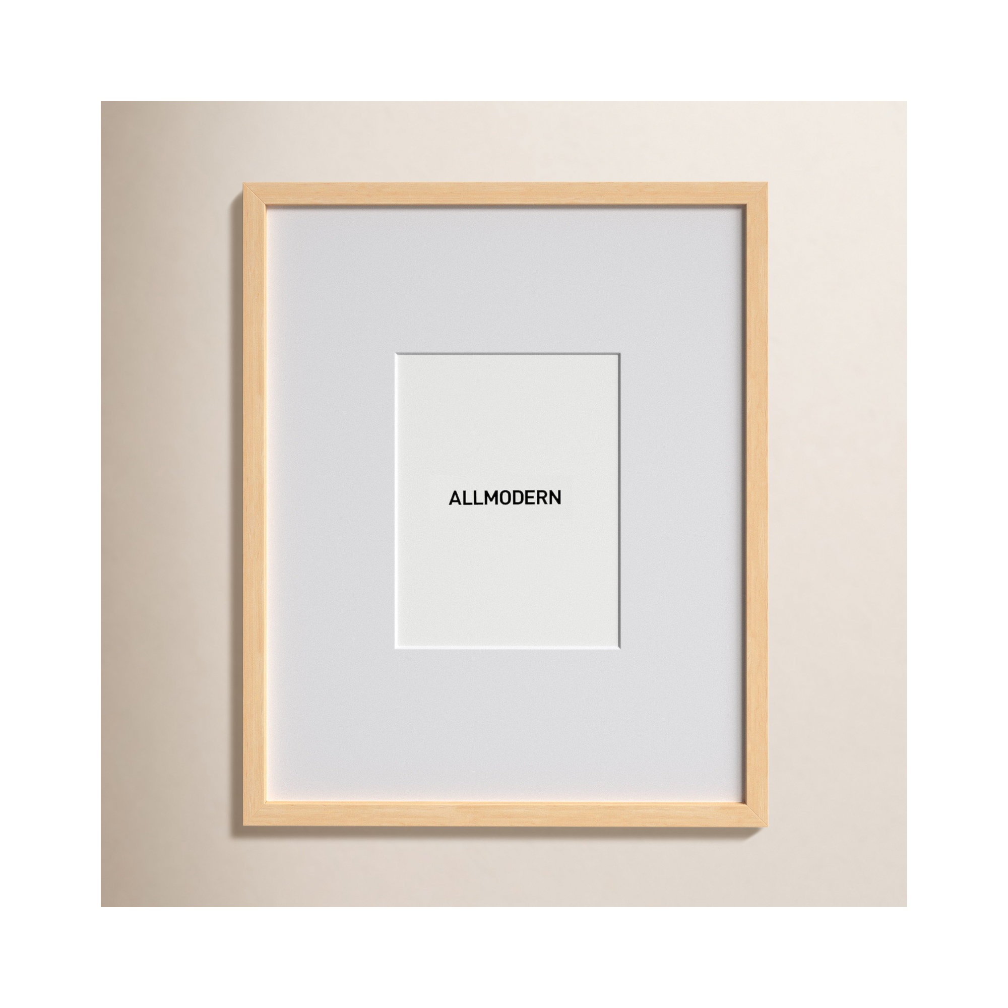 Capullo Wood Matte Picture Frame with Mat, 20" x 20", 11" x 14", Natural