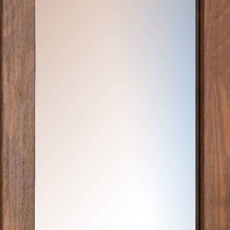 Miroir de commode Stav, cadre rectangulaire, bois de pin brésilien acajou, Brun acajou