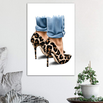 Leopard Spot Heels by Elza Fouche - Wrapped Canvas Print