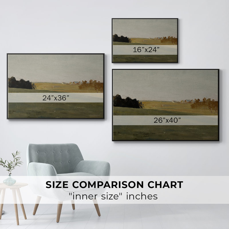 Paysage rétro - cmxxxiv, Toile encadrée noire, H 27 po x l 41 po x P 2 po