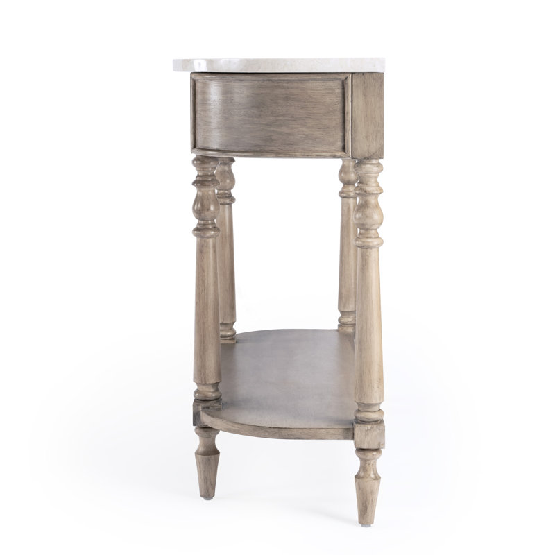 Danielle Marble 40" one- drawer Console Table, Sandalwood Beige
