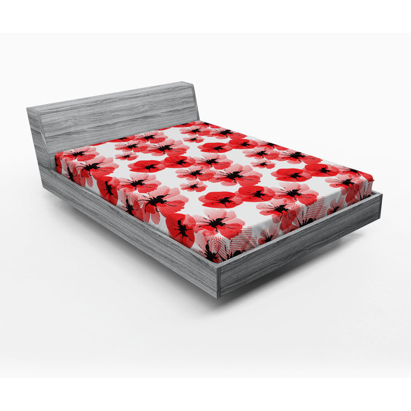 Microfiber Floral Fitted Sheet, Full Fitted Sheet