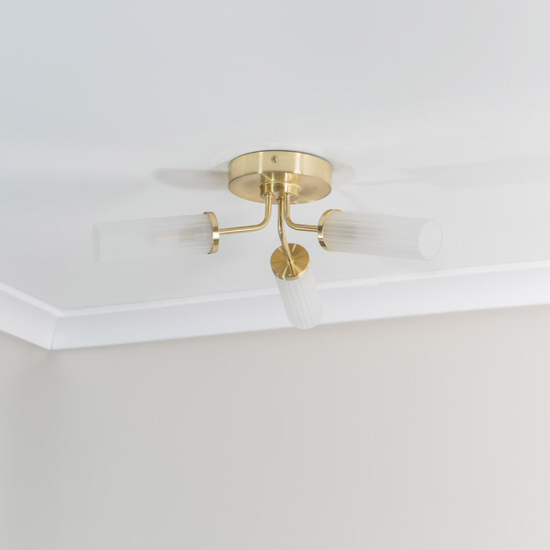 Adbeel Glass Flush Mount, Yes, Gold