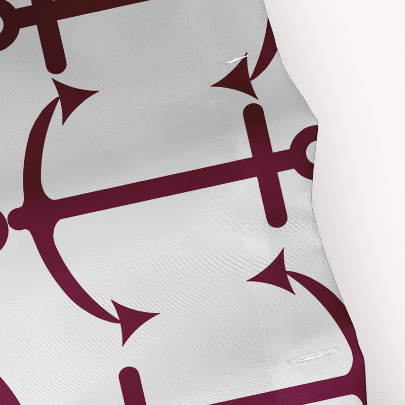Anchor Pattern Shower Curtain, Maroon Red