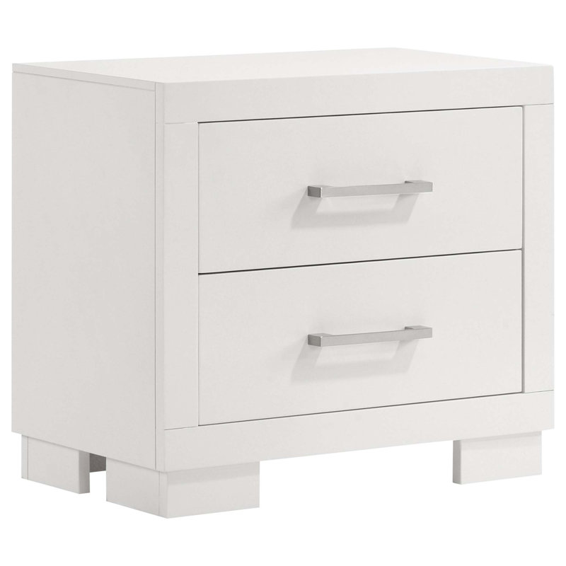 Table de chevet rectangulaire à 2 tiroirs en cuivre avec poignées barre, parfaite pour les décors modernes et traditionnels