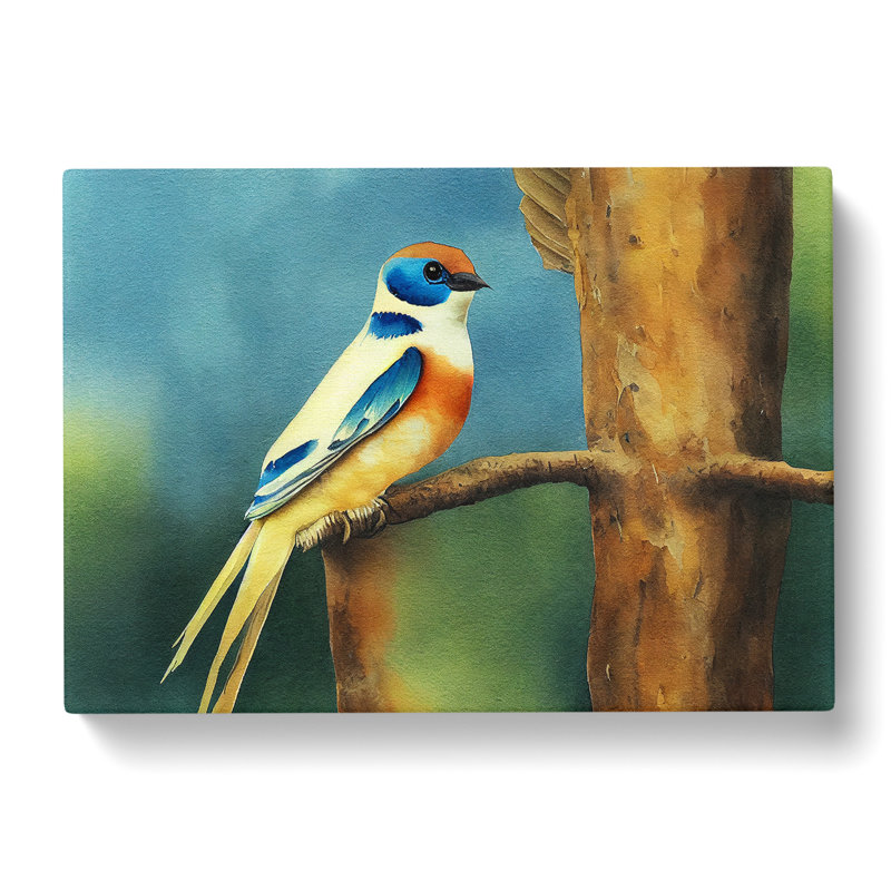 XXX-H1022-WF-10051X Watercolour Swallow Bird Vol.2 - Wrapped Canvas Painting, 40cm H x 60cm W x 3cm D