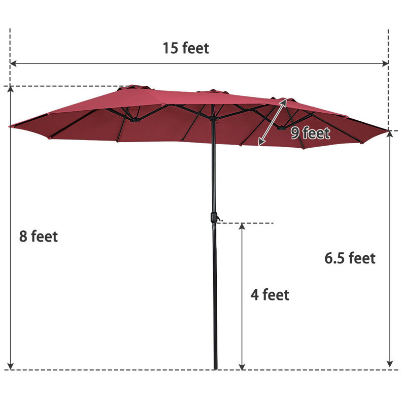Parasol de marché 15 'Rosenberg, Vin