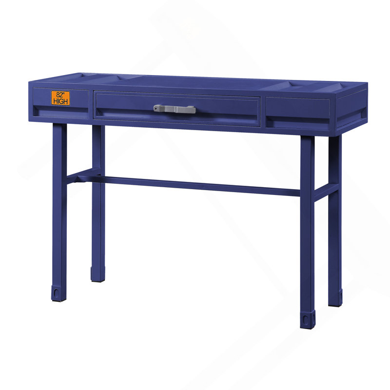 Bureau d'écriture bleu avec 1 tiroir, Bleu