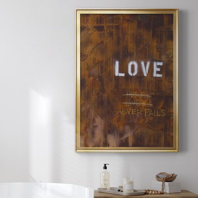 «Love Never Fails I», toile encadrée de qualité supérieure - prête à être accrochée