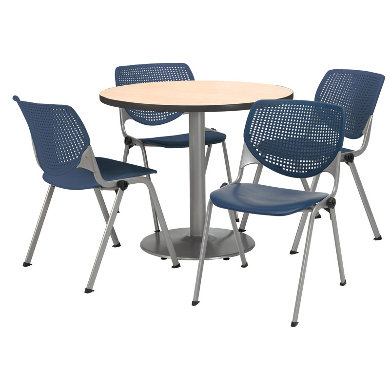 Table ronde pour salle de pause, L 42 po x P 42 po, Naturel, Marine