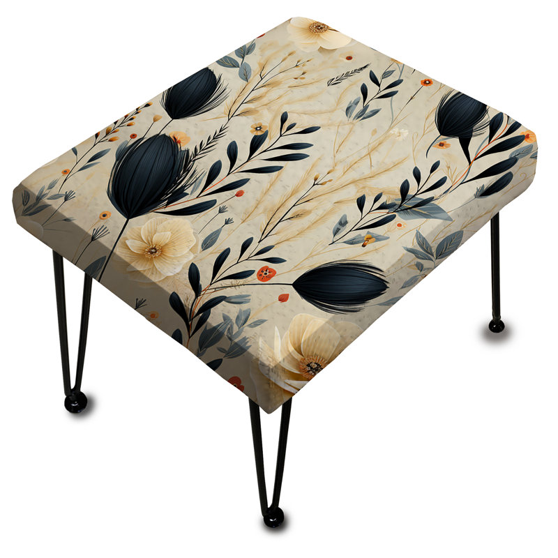 Nomadic Elegance Boho Ferns Pattern - Floral Rectangle Ottoman