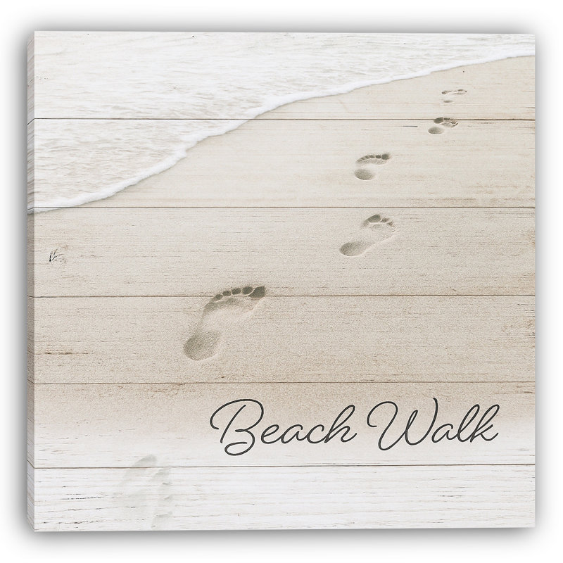 Beach Walk - Coastal Footprints, art mural sur toile