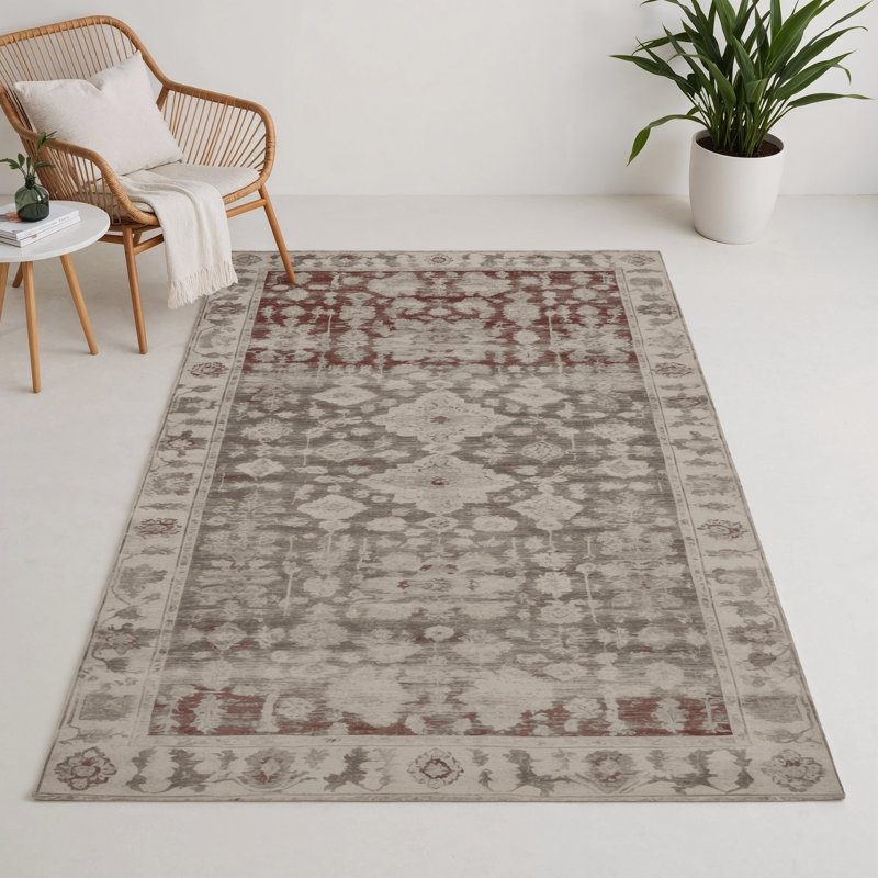 Overdyed Beige Indoor and Outdoor Area Rug, Rectangle 3' x 5'