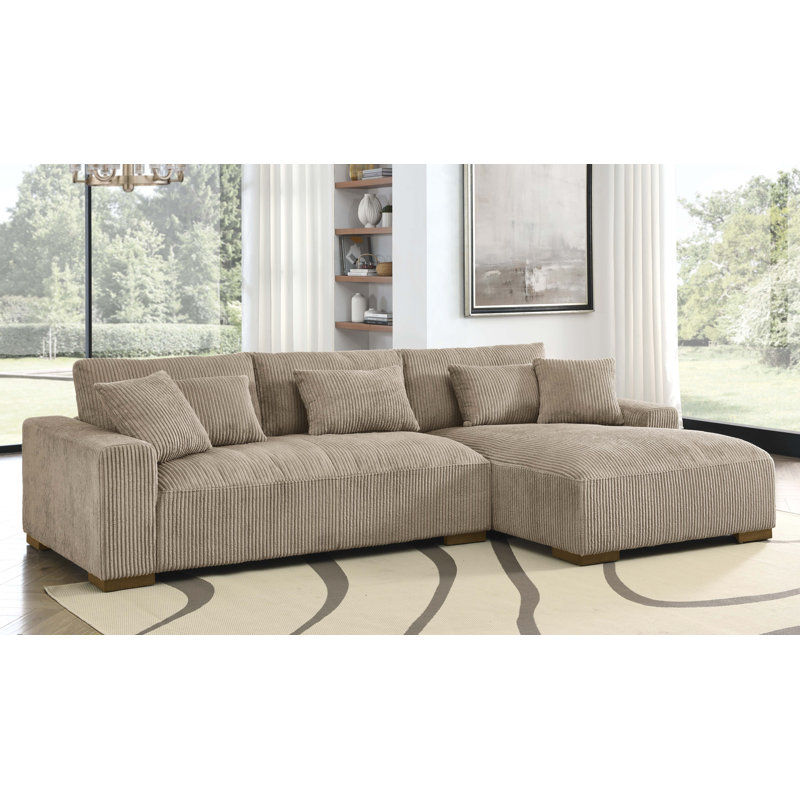 Wade Logan® Asyiah 114.5" Wide Microfiber Sofa & Chaise & Reviews | Wayfair