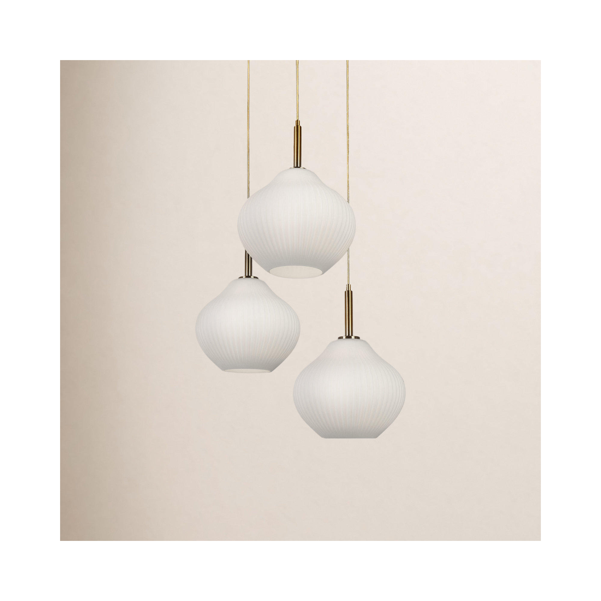 Jonny 3-Light Cluster Large Pendant Light, Copper