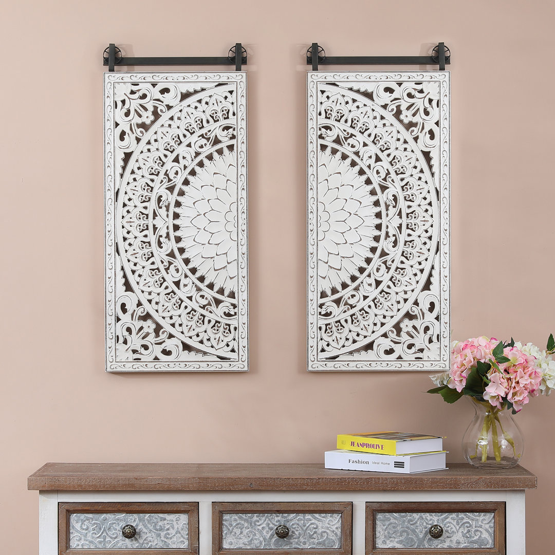 Decorative Carved Floral Wall Décor Set (Set of 2) Langley Street®