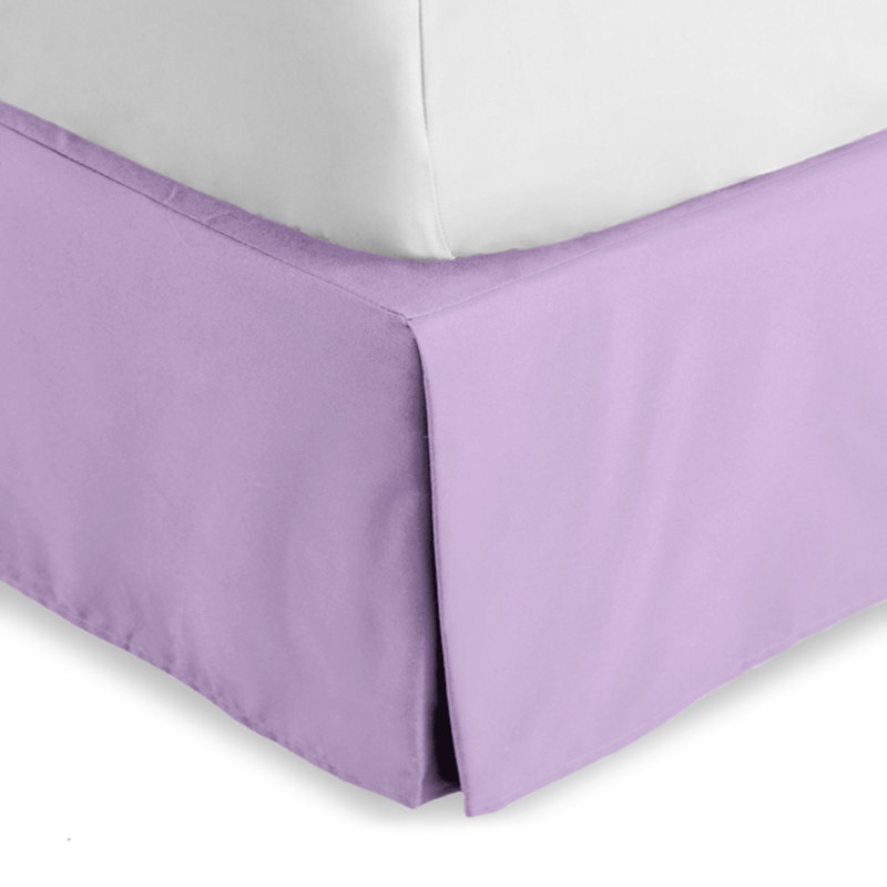 Jupe de lit plissée 15 po sur mesure, Simple, Lavande