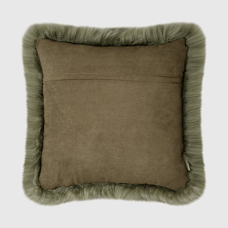 Fieldman Leather Reversible Throw Pillow, Sage Green