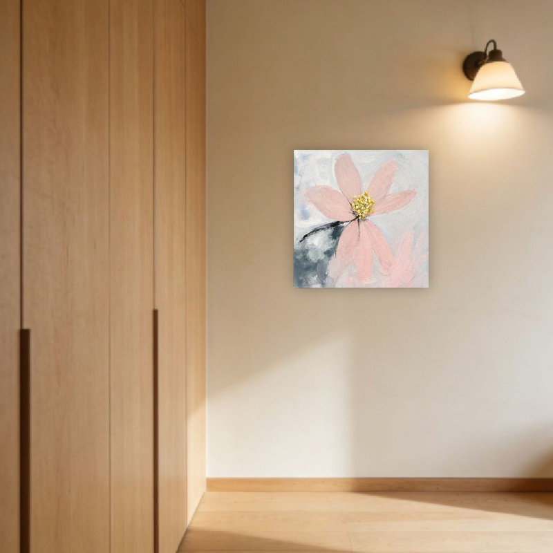 Blush, fleur rose, sans cadre, art mural, 16 x 16