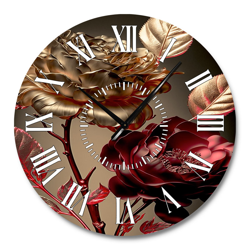 Horloge murale Vintage Glam Rose VI, Grand