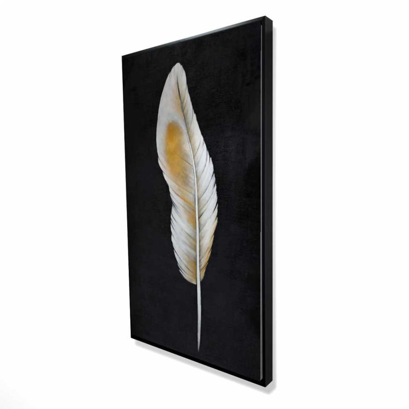 Plume - Toile encadrée blanche pour un élégant décor de chambre à coucher