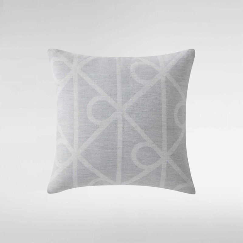 Calvin Klein Emblem Grey Cotton Throw Pillow