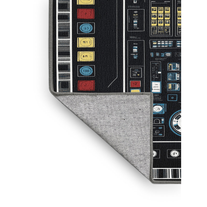 Machine Washable Space Gray Area Rug