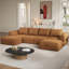 Canapé modulaire Boneless de 132 po avec siège profond, canapé Cloud en forme de U pour le salon, canapé 4 places sans os avec 2 repose-pieds, canapé modulaire à combinaison flexible, aucun assemblage requis-1894638520