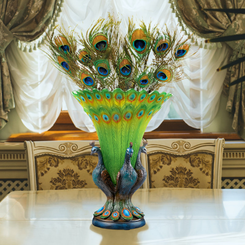 Grand Plumage Peacock Table Vase