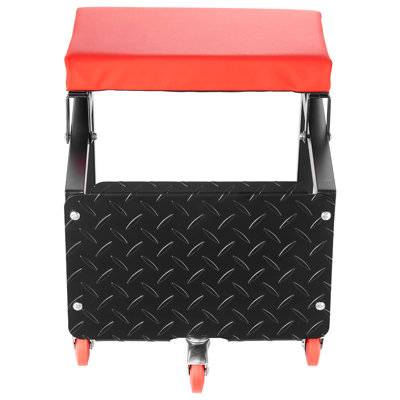 Tabouret pour mécanicien 300 lb avec siège à roulettes 2 en 1 avec roues en acier au carbone noir 16,71 lb Poids du produit 6,69 Largeur du colis