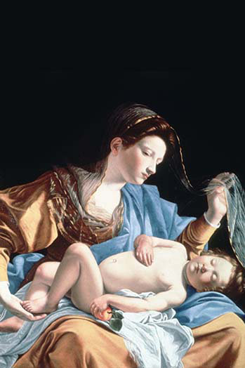 «Madonna with Sleeping Christ Child - Reproduction d'art graphique, H 30 po x l 20 po x P 1,5 po