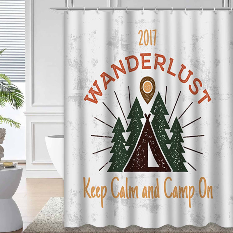 Rideau de douche avec 12 crochets Wanderlust, L 72 po x l 78 po