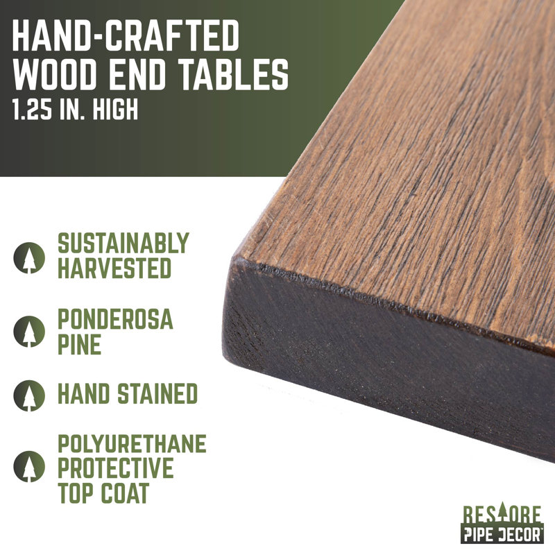 Trail Brown Solid Wood Rectangular End Tabletop