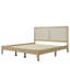 Lit plateforme en bois massif avec rotin-1335597857