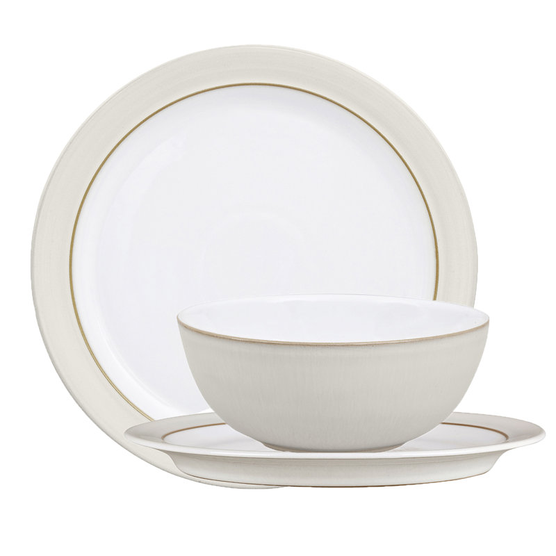 Denby Natural Canvas 4 Pece Dinnerware Set, Service for 1
