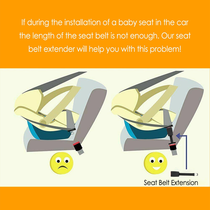 2 pièces rallonge de ceinture de sécurité de voiture 9 po boucle de sangle de sangle d'extension de ceinture de sécurité automatique