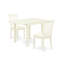 Ensemble de salle à manger 3 pièces pour petits espaces comprenant une table de salle à manger rectangulaire avec Dropleaf et 2 chaises en lin, blanc lin-106903313-106903314-109975263