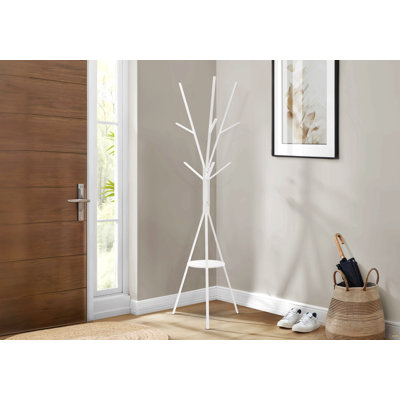 Portemanteau, 72 po, chambre à coucher, vestibule, portemanteau, 6 crochets, métal blanc, contemporain, moderne