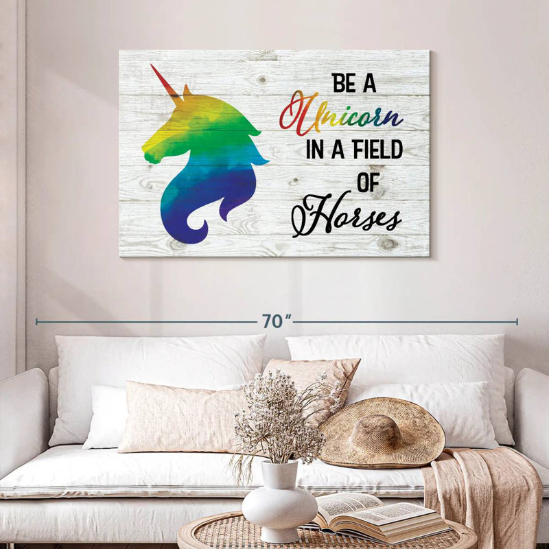 Citation de fierté licorne, H 30 po x l 45 po